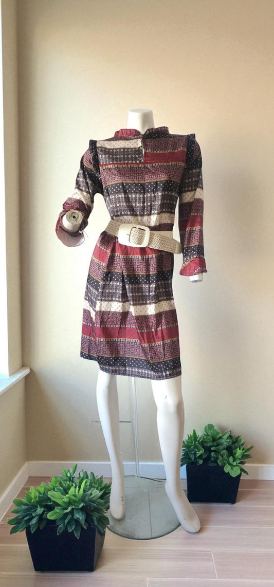 Vestido estampado de manga larga